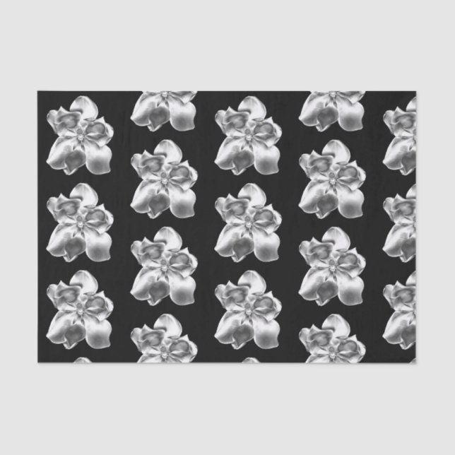 De Seda Magnolias metálicas em papel tecidular (Frente )