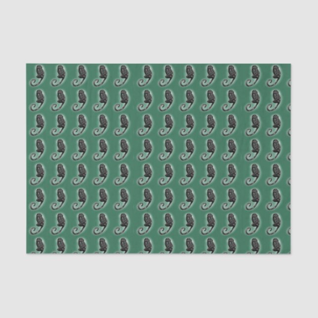 De Seda Marmoset bonito em papel verde (Frente )