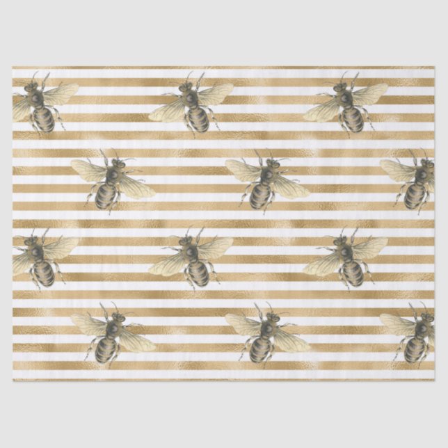 De Seda Mel Bee Series Design 11 Papel Tecido (Frente )