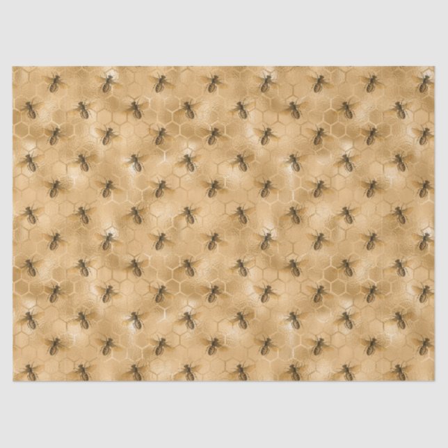 De Seda Mel Bee Series Design 13 Papel Tecido (Frente )