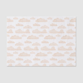 De Seda Melon Dreamtime Watercolor Clouds Papel Tecido