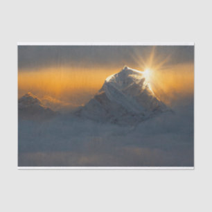 De Seda Monte o Everest no papel tecidular sunrise
