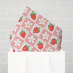 De Seda Morangos Doce e Papel Tecido Flor