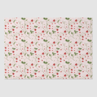 De Seda Morangos Selvagens (Linen) - Papel Tecido