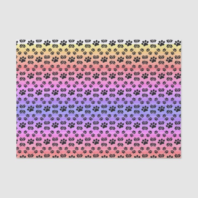 De Seda Neo Rainbow Puppy Paws, Artesanato e Papel Tecido (Frente )