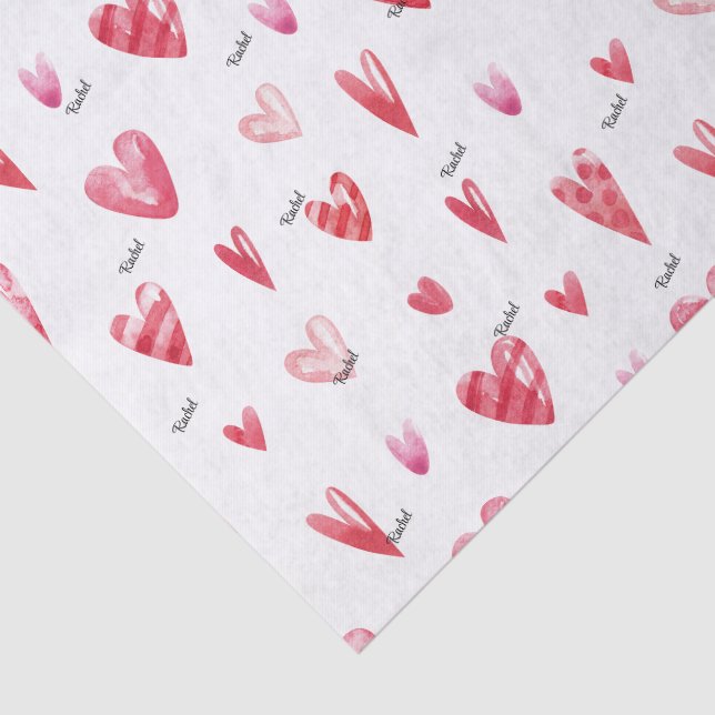 De Seda Nome, Papel Tecido (3) Namorados Cardíacos (Detalhes)