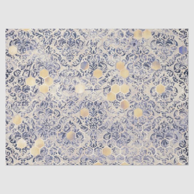 De Seda O Papel Tecido Série Blue Bee Design 8 (Frente )