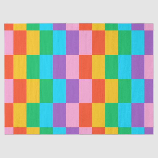 De Seda O Rainbow Steps Bloqueia Papel Tecido - Cor Negrit (Frente )