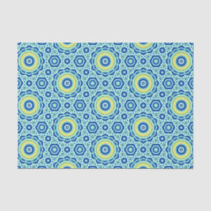 De Seda Padrão Blue Tie Dye Mandala - Papel Tecidual