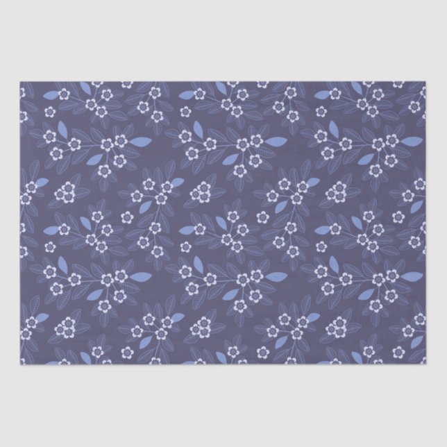 De Seda Padrão floral botânico personalizável Papel tecidu (Frente )