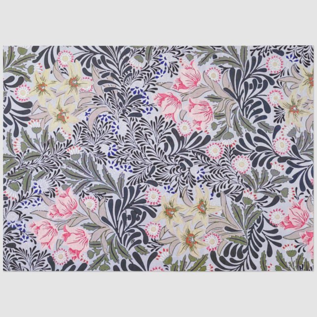 De Seda Padrão Floral, Papel Tecido William Morris (Frente )