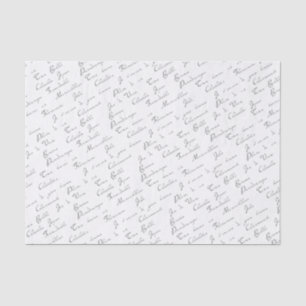 De Seda Palavras Francesas - Papel Tecido