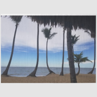 De Seda Palmas no Papel Tecido da Praia 1