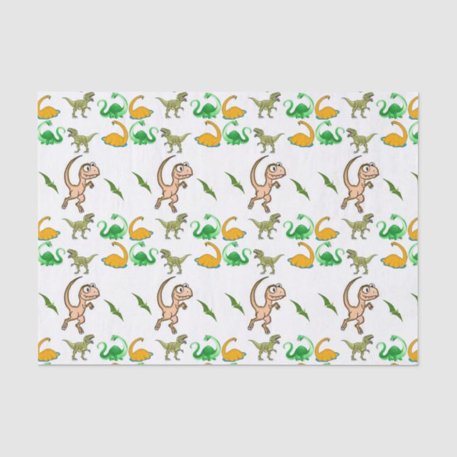 De Seda Papel absorvente Dinossauro (Frente )