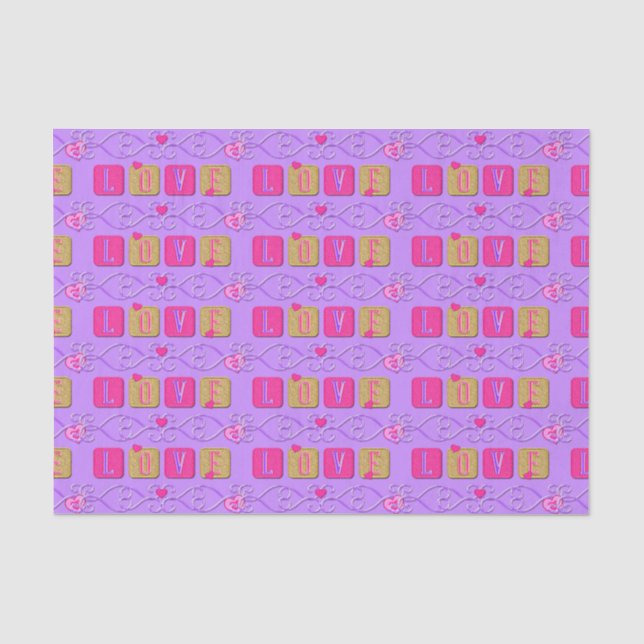 De Seda PAPEL Azulejos-Lt Roxo, Dourado, Pink-TISSUE WRAP (Frente )