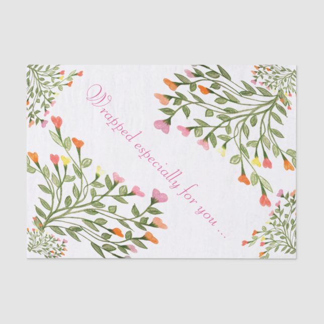 De Seda Papel bonito no Design do Coração da Flor (Frente )