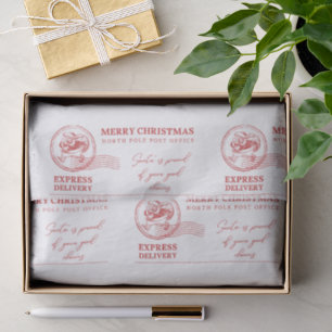 De Seda Papel Branco e Vermelho Vintage do Papai Noel Nata
