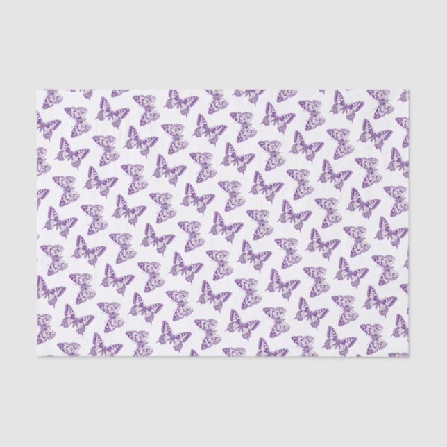 De Seda Papel branco púrpura para a arte da borboleta (Frente )