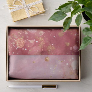 De Seda Papel Brilhante Rosa e Dourado