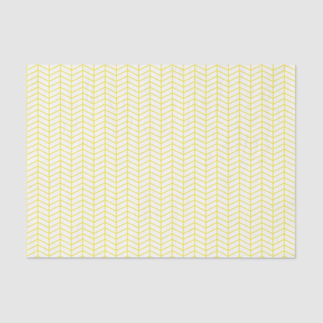 De Seda Papel Chevron - Amarelo em branco (Frente )