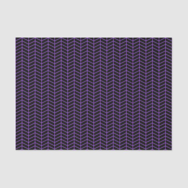 De Seda Papel Chevron - Roxo em Preto (Frente )