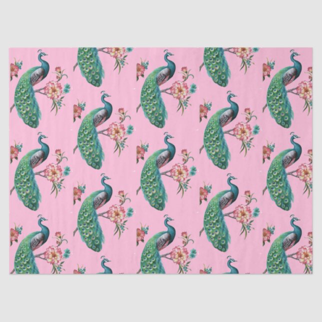 De Seda Papel cor-de-rosa Design da série Peacock 4 (Frente )