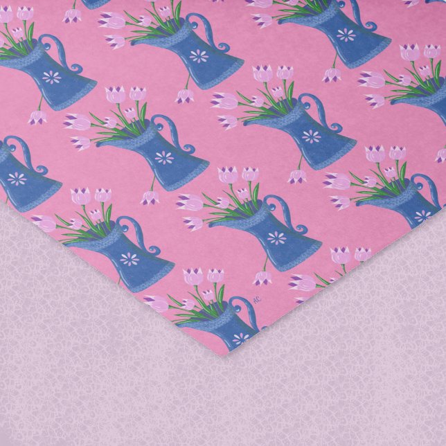 De Seda Papel cor-de-rosa Primavera do Buquê (Spring tulip bouquet pink tissue paper .)