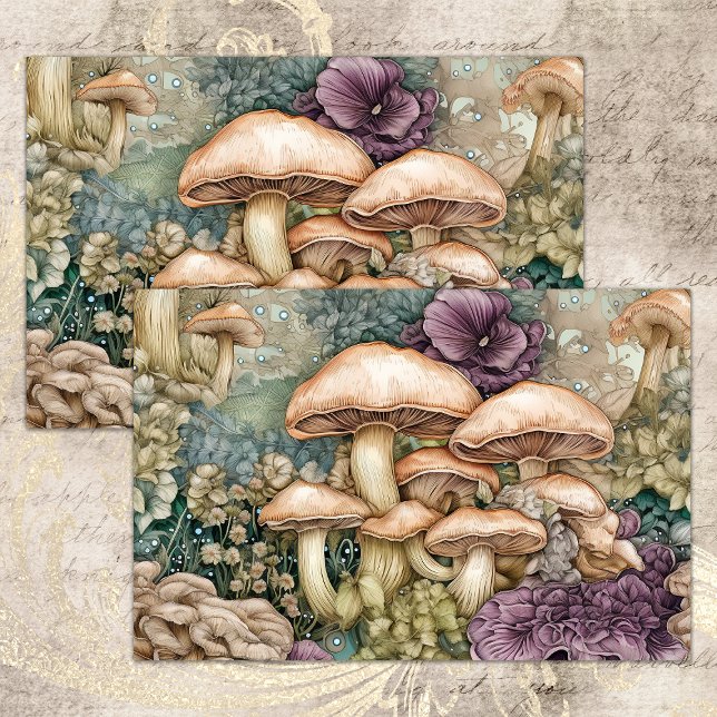 DE SEDA PAPEL DECOUPAGE COGUMELOS SELVAGENS (WILD MUSHROOMS DECOUPAGE TISSUE PAPER)