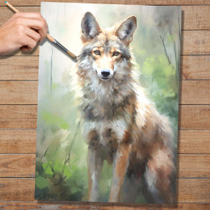 De Seda Papel Decoupage Coyote 1
