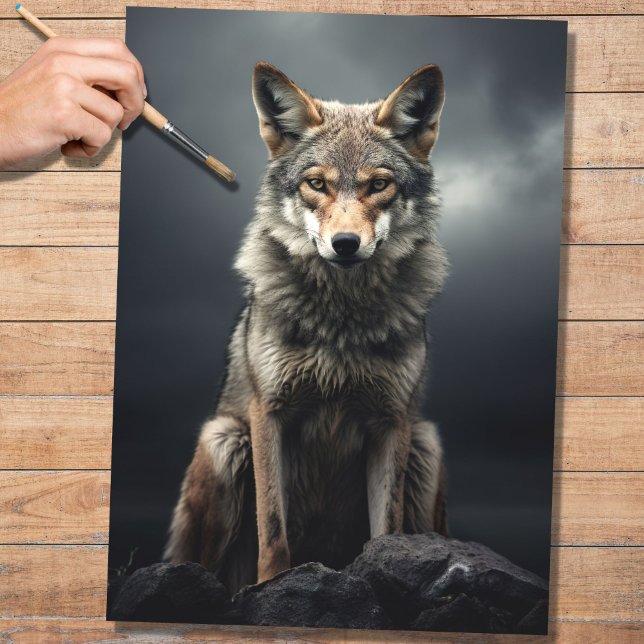 De Seda Papel Decoupage Coyote 3 (Criador carregado)