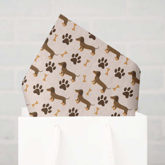 De Seda Papel Decoupage Dachshund, Cachorro Salsicha (Sacola de presentes)