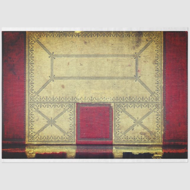 De Seda Papel Decoupage do Cobrir Vermelho (Frente )