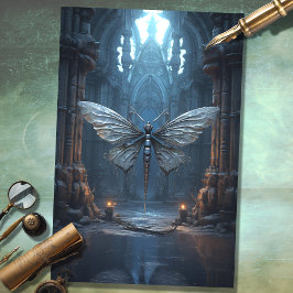 De Seda Papel Decoupage do Dragonfly 3 Gótico