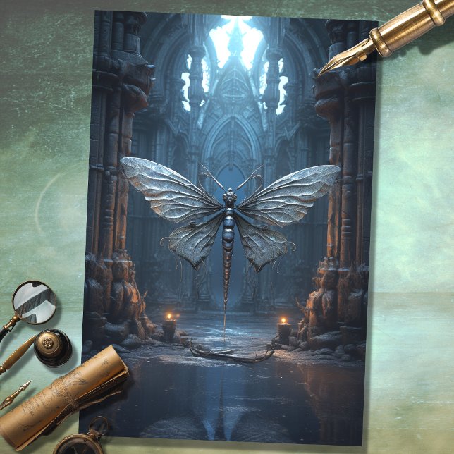 De Seda Papel Decoupage do Dragonfly 3 Gótico (Criador carregado)