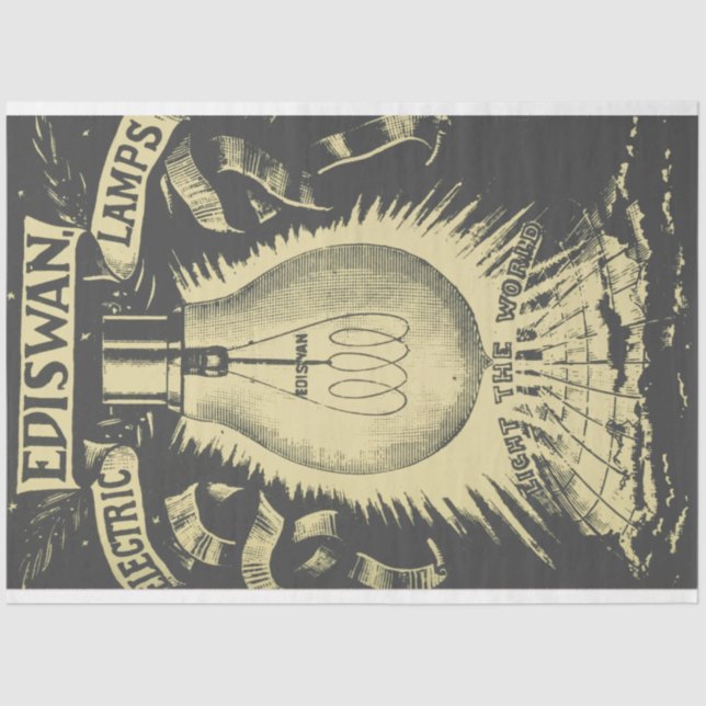 De Seda Papel Decoupage do Edison Industrial (Frente )