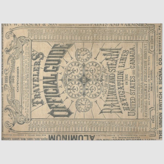 De Seda Papel Decoupage do Guia do Viajante (Frente )