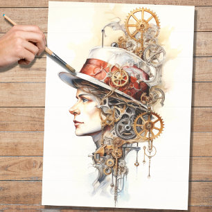De Seda Papel Decoupage do Homem-Vapor 1