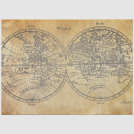 De Seda Papel Decoupage do Mapa Mundial