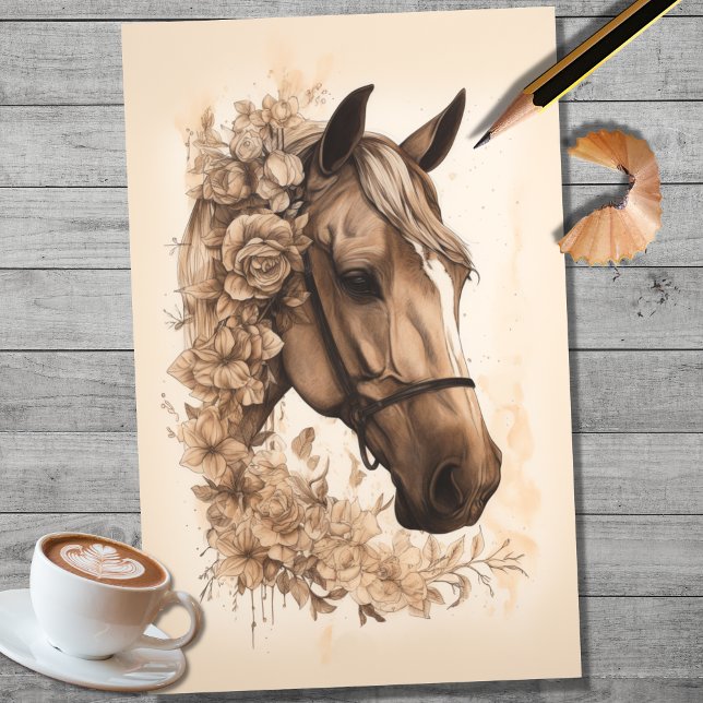 De Seda Papel Decoupage do Pêncil Horse Art 2 (Criador carregado)