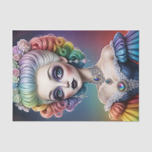 De Seda Papel Decoupage do Rainbow Marie Antoinette (Frente )