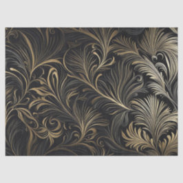 De Seda Papel Decoupage Dourado sobre Preto