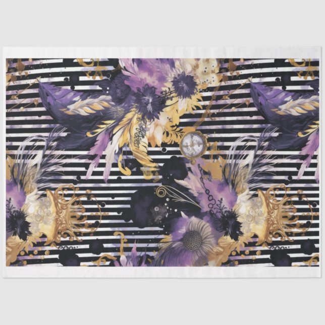 De Seda Papel Decoupage Gótico Shabby Glam J (Frente )