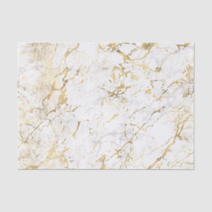De Seda Papel decoupage mármore Branco e Dourado ou Enchim