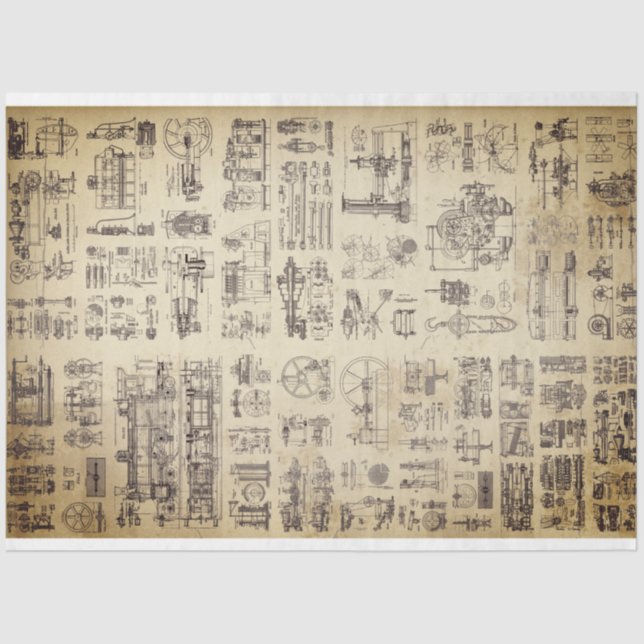 De Seda Papel Decoupage Mecânico a Vapor (Frente )