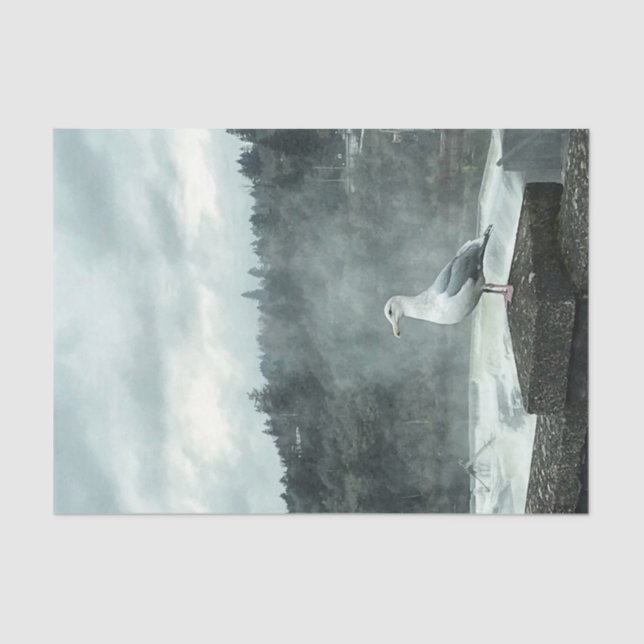 De Seda Papel Decoupage Moody Seagull (Frente )