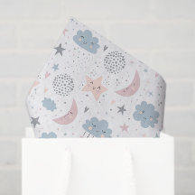 Papel Decoupage Nuvens Lua Estrelas, Celestial