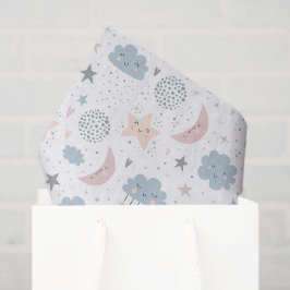 De Seda Papel Decoupage Nuvens Lua Estrelas, Celestial