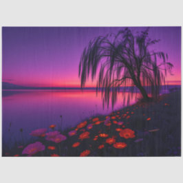 De Seda Papel Decoupage Salgueiro Crepuscular Roxo Encanta