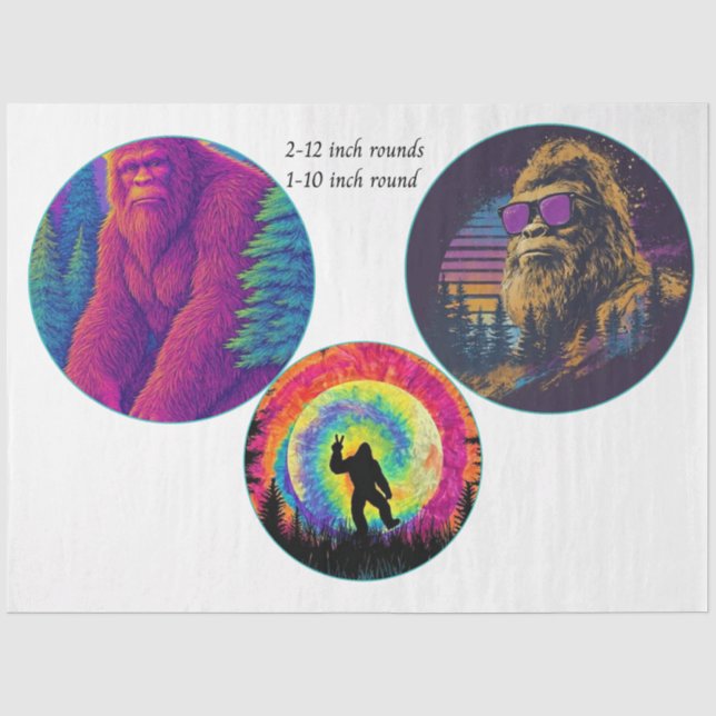 De Seda Papel decoupage Sasquatch 30 cm e 25 cm (Frente )