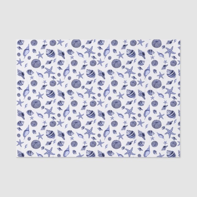 De Seda Papel dos lençóis azuis e brancos (Frente )